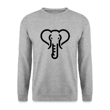 Idée cadeau illustration éléphant - Sweat-shirt Unisexe - gris chiné - Devant - Alina (178cm) & Michal (187cm)