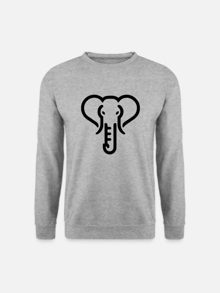 Elephant Illustration Gift Idea - Unisex Sweatshirt - salt & pepper