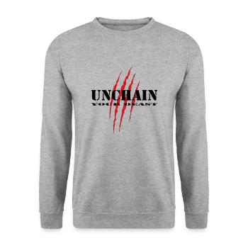 Déchaînez votre bête rouge - Sweat-shirt Unisexe - gris chiné - Devant - Alina (178cm) & Michal (187cm)