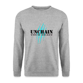 Déchaînez votre bête petr - Sweat-shirt Unisexe - gris chiné - Devant - Alina (178cm) & Michal (187cm)