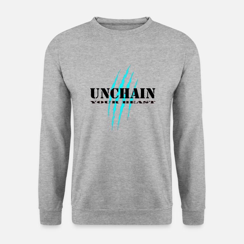 Unchain your beast petr - Unisex Pullover - Weißgrau meliert