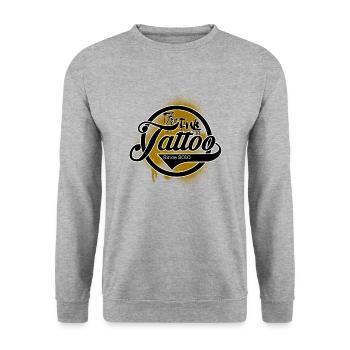 7er Ink Tattoo - Unisex Pullover - Weißgrau meliert - Vorne - Alina (178cm) & Michal (187cm)