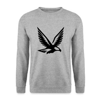 Aigle, faucon, symbole volant, armoiries, vecteur, vecteur - Sweat-shirt Unisexe - gris chiné - Devant - Alina (178cm) & Michal (187cm)