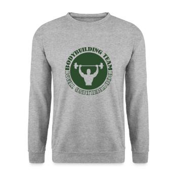 Bodybuilding Team - Unisex Sweatshirt - salt & pepper - Front - Alina (178cm) & Michal (187cm)