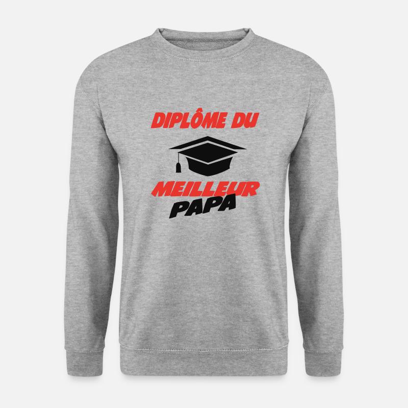 Bestes Papa-Diplom - Unisex Pullover - Weißgrau meliert
