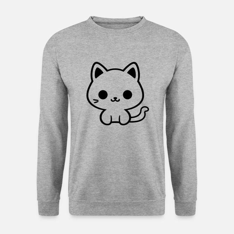 chat - Sweat-shirt Unisexe - gris chiné
