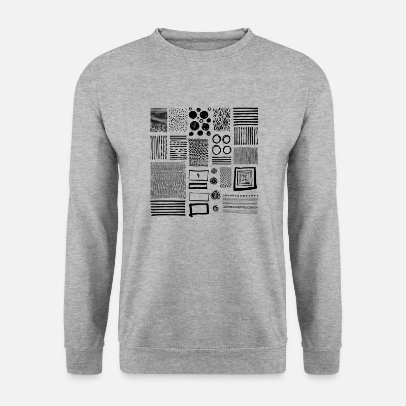 Grafik - Unisex Pullover - Weißgrau meliert