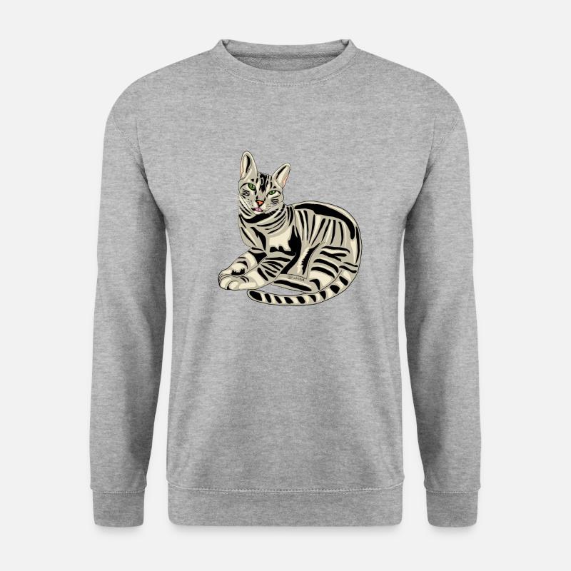König getigertes Kätzchen - Unisex Pullover - Weißgrau meliert