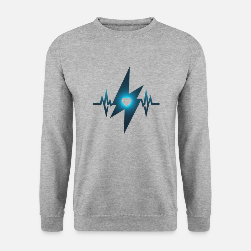 Liebe auf den ersten Blick - Unisex Pullover - Weißgrau meliert