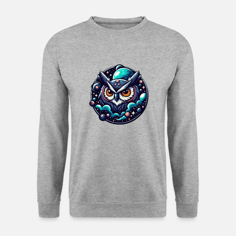 Himmlische Eule - Unisex Pullover - Weißgrau meliert