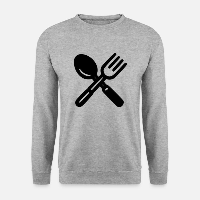 Besteck - Unisex Pullover - Weißgrau meliert