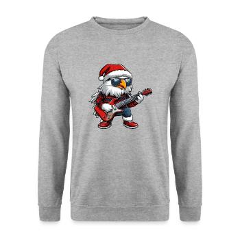 Guitare de Noël Eagle - Sweat-shirt Unisexe - gris chiné - Devant - Alina (178cm) & Michal (187cm)