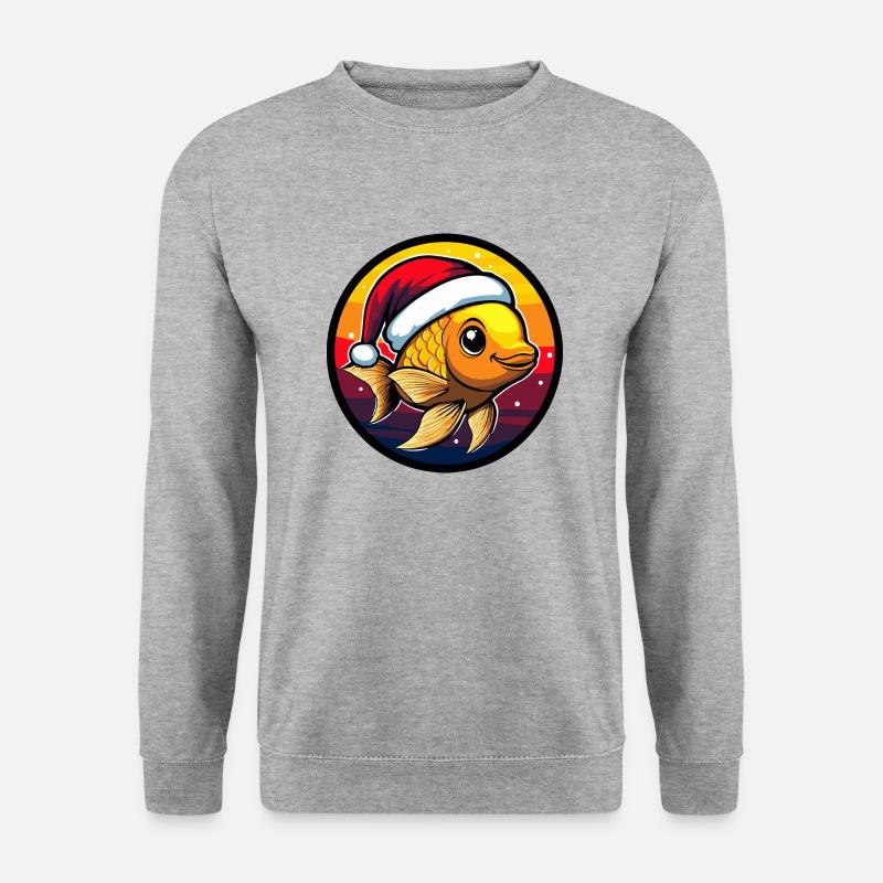 Goldfische Weihnachten Tier - Unisex Pullover - Weißgrau meliert