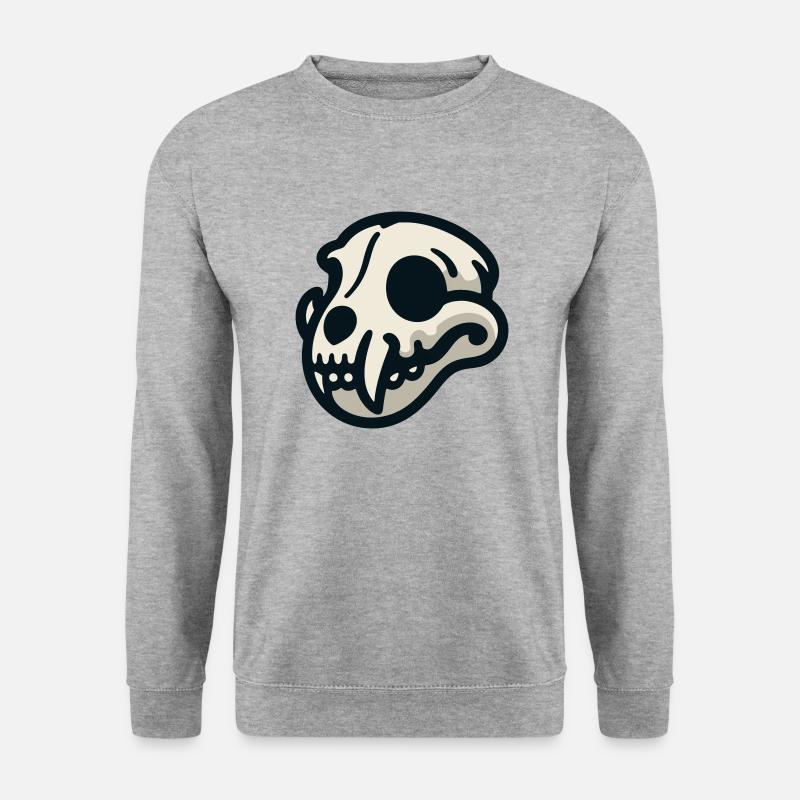 Hundeschädel - Unisex Pullover - Weißgrau meliert