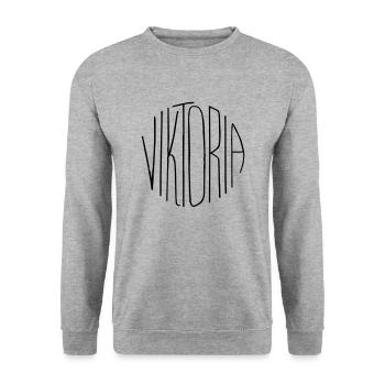 Victoria - Sweat-shirt Unisexe - gris chiné - Devant - Alina (178cm) & Michal (187cm)