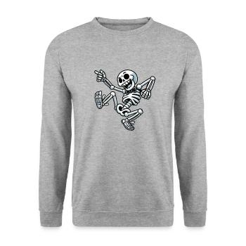 Skull Dancing - Unisex Pullover - Weißgrau meliert - Vorne - Alina (178cm) & Michal (187cm)