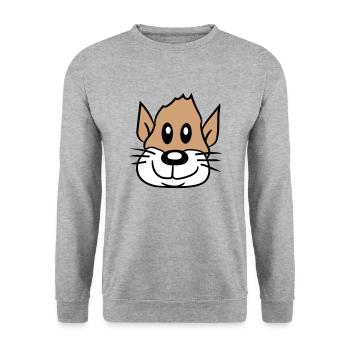 Visage de chien Petit Tête d’animal de compagnie Mignon - Sweat-shirt Unisexe - gris chiné - Devant - Alina (178cm) & Michal (187cm)