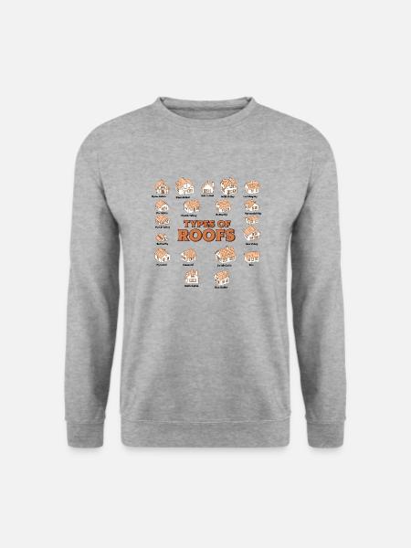 Arten von Dächern Dacharchitekturstile - Unisex Pullover - Weißgrau meliert
