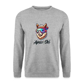 alpaka skibrille apres ski - Unisex Pullover - Weißgrau meliert - Vorne - Alina (178cm) & Michal (187cm)
