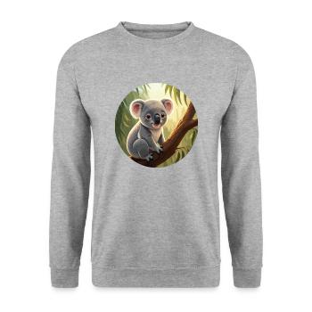 Koala ours dans l’arbre - Sweat-shirt Unisexe - gris chiné - Devant - Alina (178cm) & Michal (187cm)