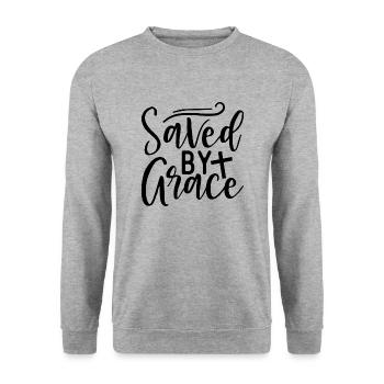 Sauvé par la grâce - Sweat-shirt Unisexe - gris chiné - Devant - Alina (178cm) & Michal (187cm)