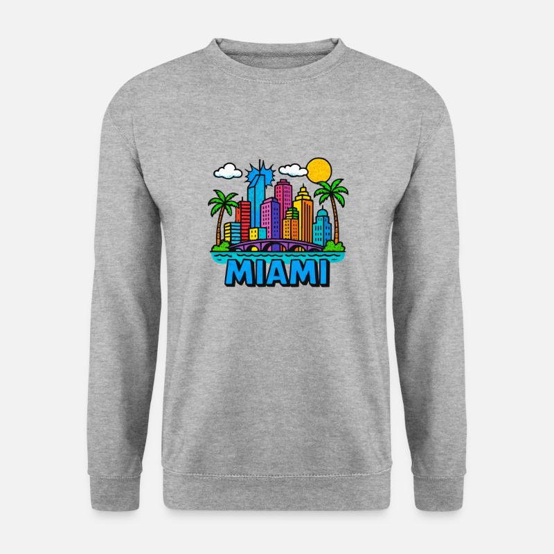 miami - Unisex Pullover - Weißgrau meliert