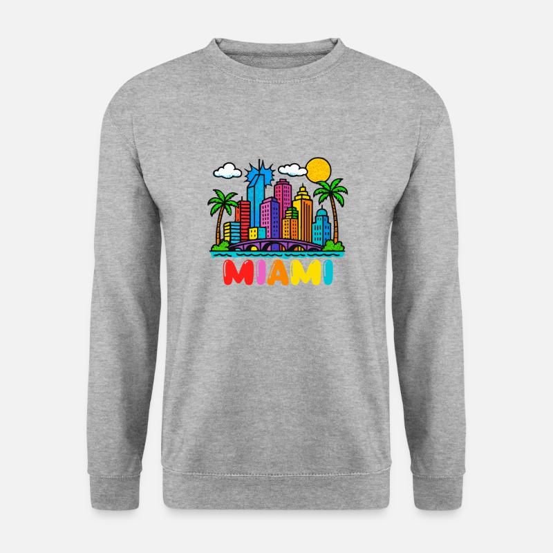 miami stadt - Unisex Pullover - Weißgrau meliert