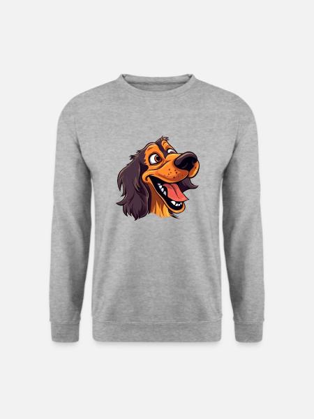 puppy dog no background logo appl - Unisex Pullover - Weißgrau meliert