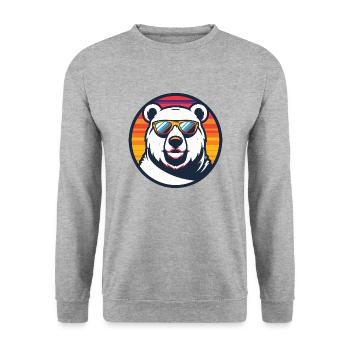 Polar Bear Cool Comic - Unisex Sweatshirt - salt & pepper - Front - Alina (178cm) & Michal (187cm)