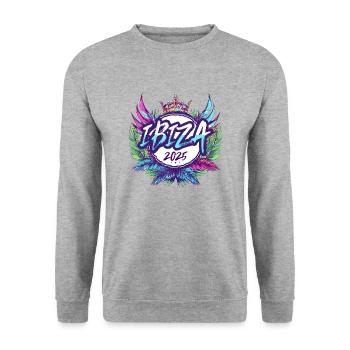 Ibiza 2025 Colorful - Unisex Sweatshirt - salt & pepper - Front - Alina (178cm) & Michal (187cm)