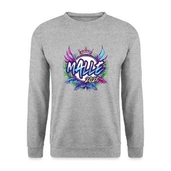 Malle 2025 Coloré - Sweat-shirt Unisexe - gris chiné - Devant - Alina (178cm) & Michal (187cm)