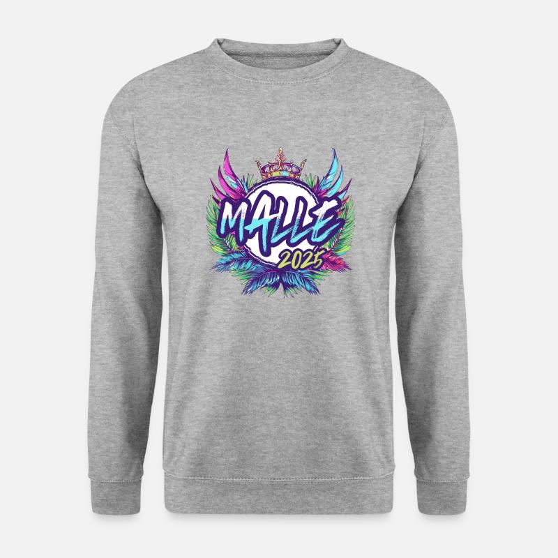 Malle 2025 Bunt - Unisex Pullover - Weißgrau meliert