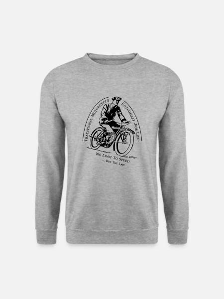 Traditional Motorcycle Enthusiast -For Life- - Unisex Pullover - Weißgrau meliert