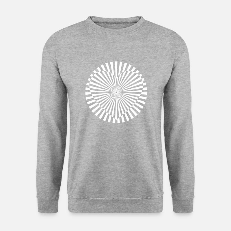 Illusion Heart - Unisex Pullover - Weißgrau meliert