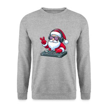 Santa Claus on motorcycle with sunglasses - Unisex Sweatshirt - salt & pepper - Front - Alina (178cm) & Michal (187cm)