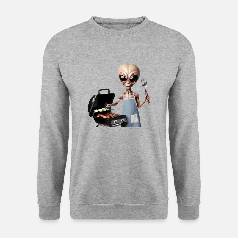 Alien Koch - Unisex Pullover - Weißgrau meliert