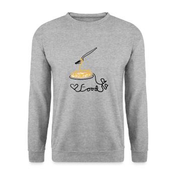 manger des spaghettis - Sweat-shirt Unisexe - gris chiné - Devant - Alina (178cm) & Michal (187cm)