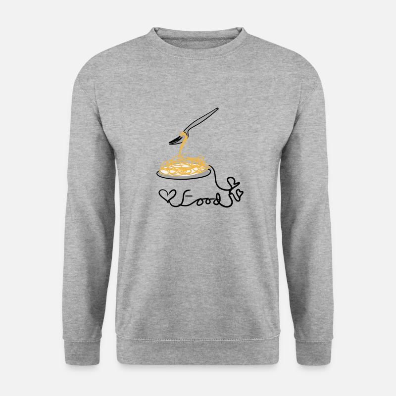 essen spaghetti - Unisex Pullover - Weißgrau meliert