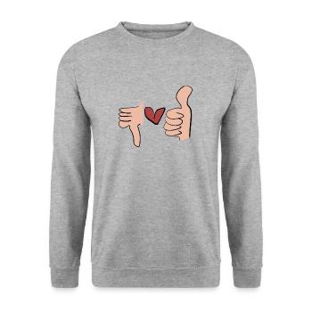 like heart - Unisex Sweatshirt - salt & pepper - Front - Alina (178cm) & Michal (187cm)