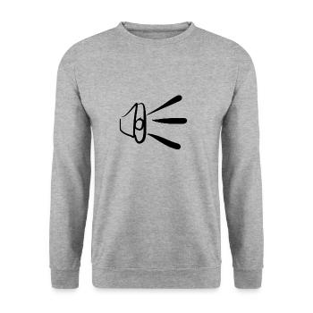 Lautstärke schrei - Unisex Pullover - Weißgrau meliert - Vorne - Alina (178cm) & Michal (187cm)