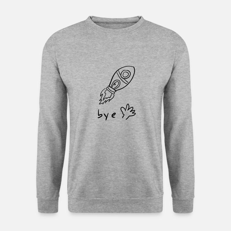 Rakete Tschüss - Unisex Pullover - Weißgrau meliert