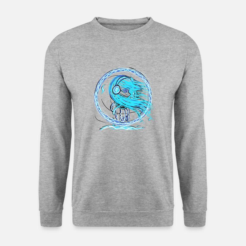 Musik Wasser - Unisex Pullover - Weißgrau meliert