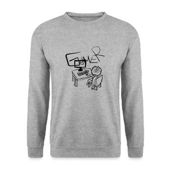 Laptop Pc - Unisex Sweatshirt - salt & pepper - Front - Alina (178cm) & Michal (187cm)