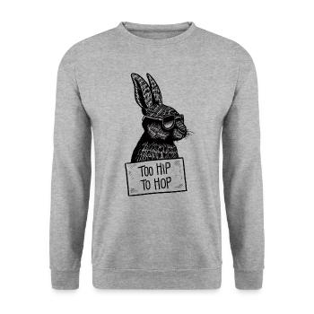 Too Hip To Hop - Unisex Pullover - Weißgrau meliert - Vorne - Alina (178cm) & Michal (187cm)