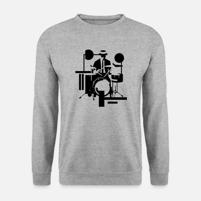 Drummer Drums Schlagzeug - Unisex Pullover - Weißgrau meliert