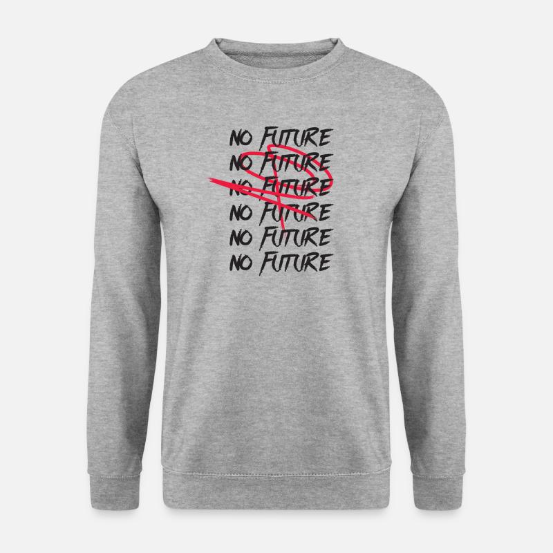 NO FUTURE - Unisex Pullover - Weißgrau meliert
