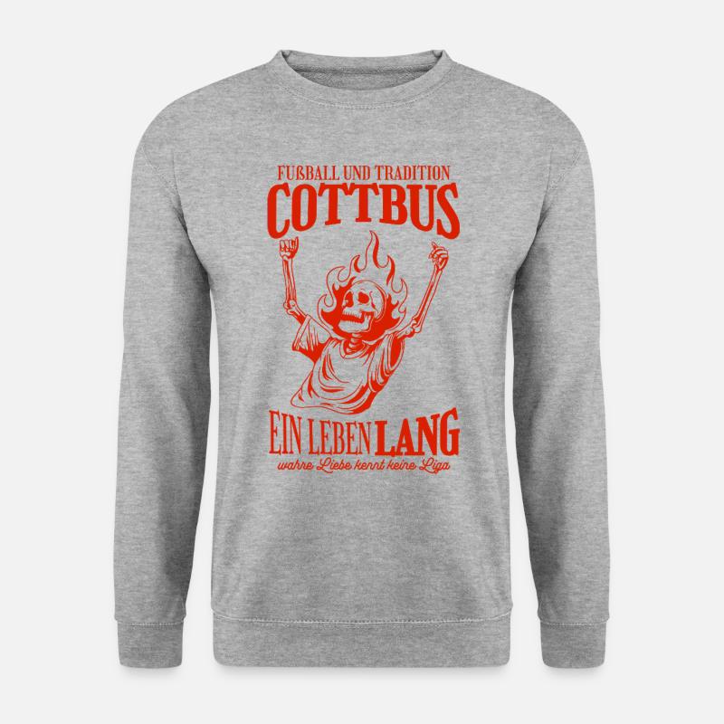 Cottbus Tradition Fußball Geschenk - Unisex Pullover - Weißgrau meliert