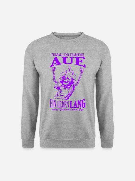Aue Tradition Fußball Geschenk - Unisex Pullover - Weißgrau meliert