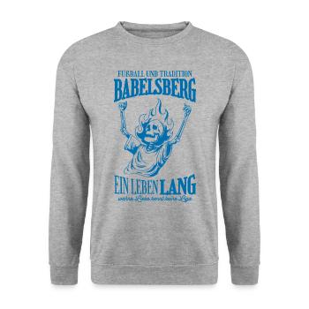 Magdeburg Tradition Football Gift - Unisex Sweatshirt - salt & pepper - Front - Alina (178cm) & Michal (187cm)