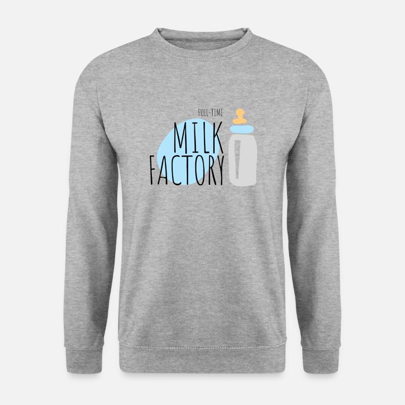 Vollzeit-Milchfabrik - Unisex Pullover - Weißgrau meliert